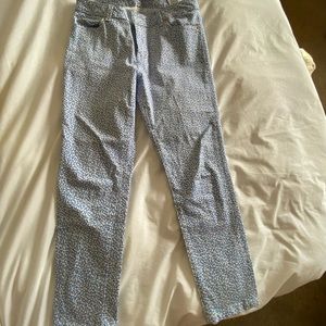 Michael Kors Blue and White Patterned Pants